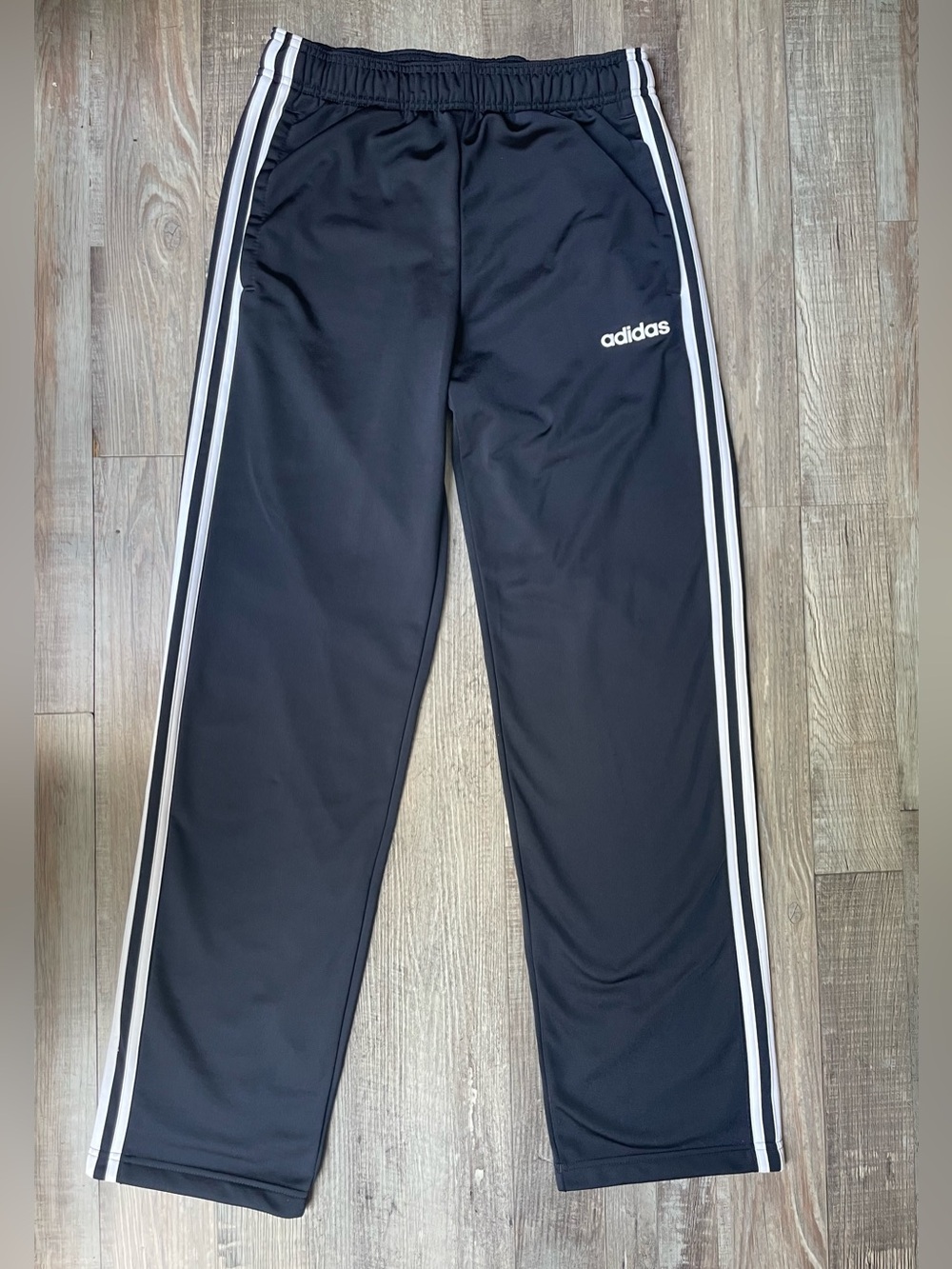 adidas Kids Navy Pants with White Side Stripes